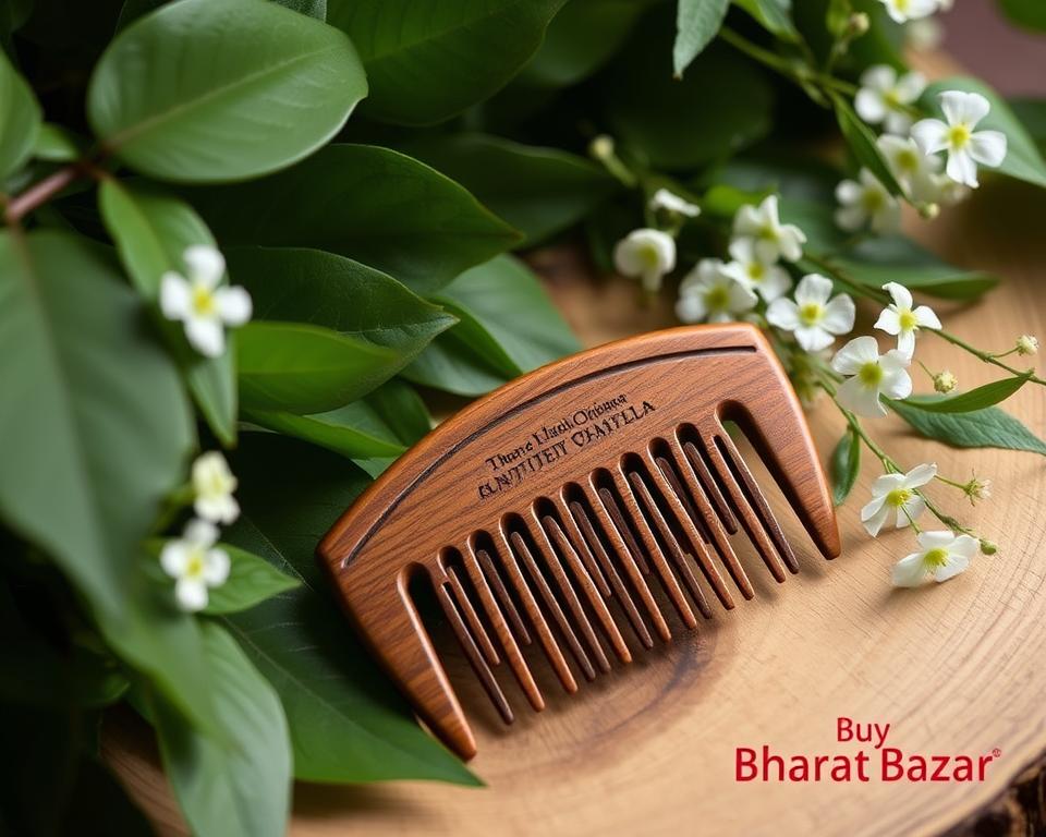 Wooden hair comb