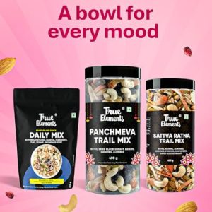 True Elements Mixed Dry Fruits Panchmeva 1.2kg - Fasting Special | Trail Mix | Premium Dry Fruits | Almonds | Cashews| Dates| Raisins| Black Current| Dry Fruits Mix | Healthy Snacks | Festive Snacking