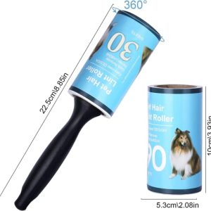 RENESMEE Lint Rollers for Pet Hair Extra Sticky, Pet Hair Remover, 1 Handle with 5 Refills, 150 Total Sheets, Lint Roller Set Brush for Dog & Cat Hair Removal, Clothes, Furniture, Cars, Carpet