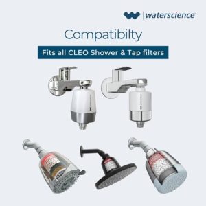 WaterScience Replacement Cartridge for CLEO Shower and Tap Filter for Hard Water | Borewell/Tanker Water Cartridge | Hard Water Filter