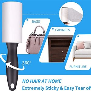 RENESMEE Lint Rollers for Pet Hair Extra Sticky, Pet Hair Remover, 1 Handle with 5 Refills, 150 Total Sheets, Lint Roller Set Brush for Dog & Cat Hair Removal, Clothes, Furniture, Cars, Carpet