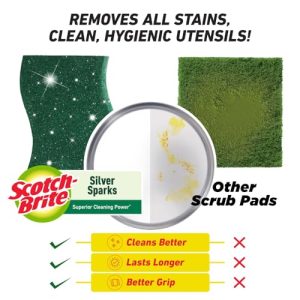 Scotch-Brite Silver Sparks Scrub Pad 2.75x4 (Pack of 6)