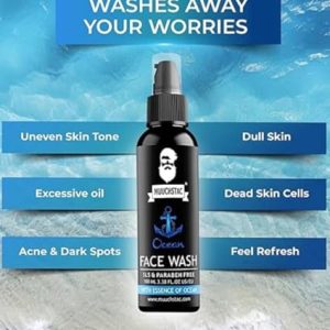 Muuchstac Ocean Face Wash for Men | Fight Acne & Pimples, Brighten Skin, Clears Dirt, Oil Control, Refreshing Feel - Multi-Action Formula (100 ml)
