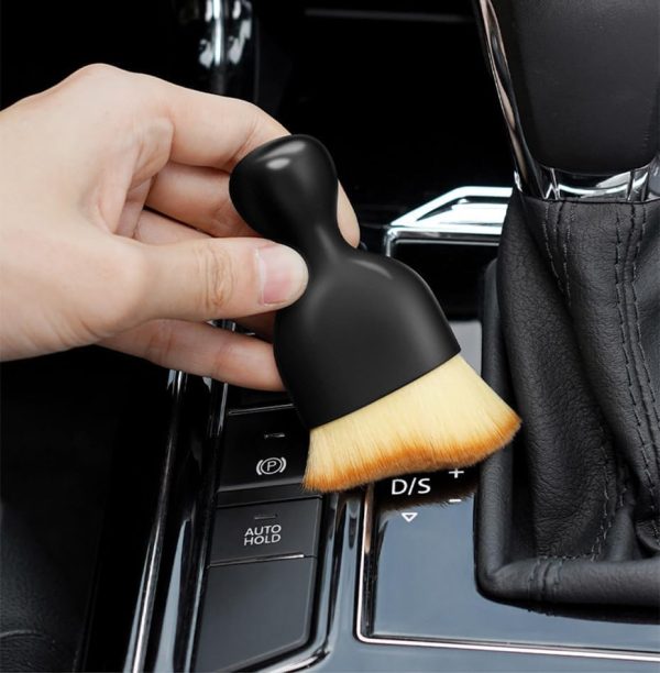 E-COSMOS Brush Mini Car Cleaning Brush with Handle and Dust Cover Car AC Vent Cleaner Dashboard Cleaner Accessories for Detailing Brush Multipurpose Gadget Cleaner Car Duster Brush (Small) (1pcs)